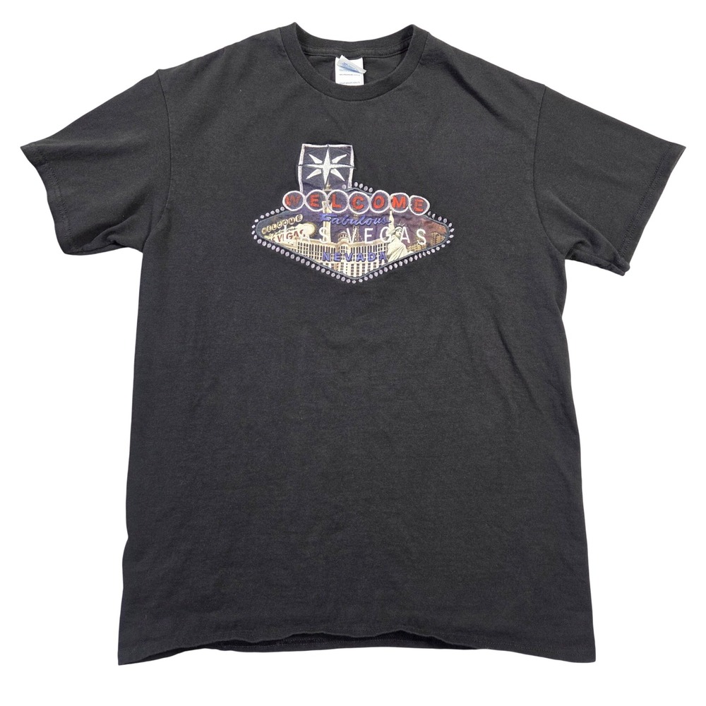 Deltaโ Pro Weight Las Vegas Nevada Graphic T-Shirt Black Womens M Embroidered